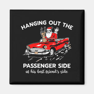 Santa Claus Hanging Out The Penger Side  Magnet