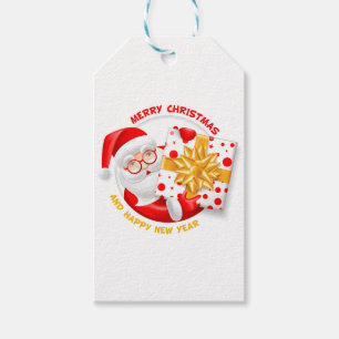 Santa Claus happy new year Gift Tags
