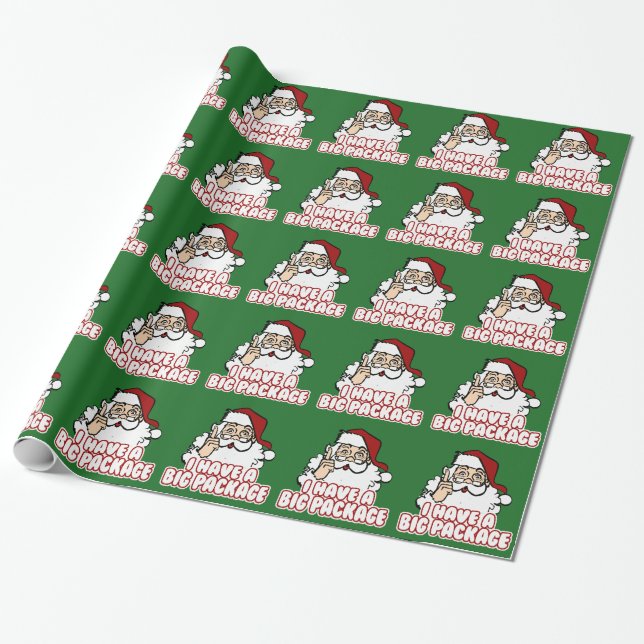 Santa Claus Has A Big Package Wrapping Paper (Unrolled)