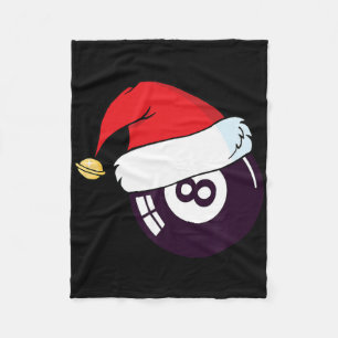 Santa Claus Hat Billiards 8 Ll Christmas Fleece Blanket