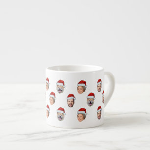 Santa Claus Hat Face 3 Photos Christmas Gift Espresso Cup