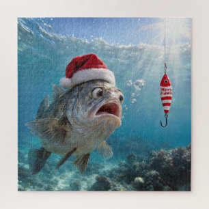 Santa Claus Hat on a Big Fish Jigsaw Puzzle