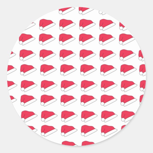Santa Claus Hat Pattern Gifts Classic Round Sticker (Front)