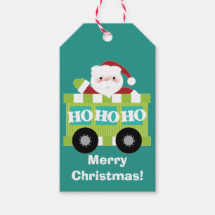 Santa Claus HoHoHo Cart Christmas Gift Tags