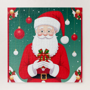 Santa Claus Holding A Gift Jigsaw Puzzle