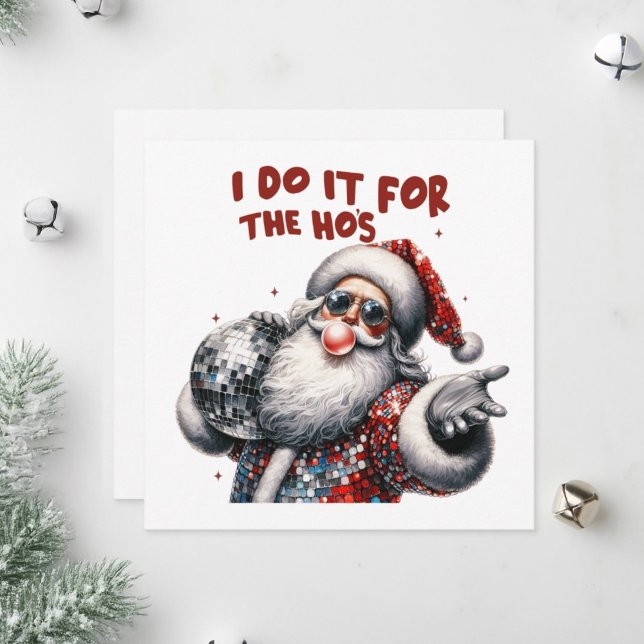 Santa Claus holding a sparkling disco ball.  Holiday Card (Creator Uploaded)