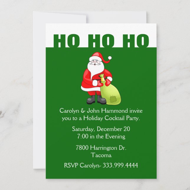 Santa Claus Holiday Party Invitation (Front)