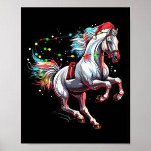 Santa Claus Horse Christmas Art Horse Riding Dress Poster