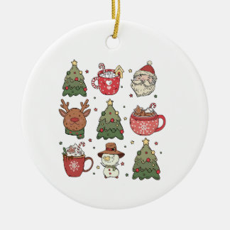 Santa Claus, Hot Cocoa Xmas Tree Ceramic Ornament