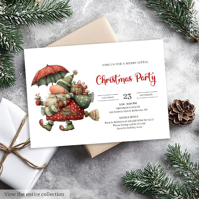 Santa Claus Humor Red Green Festive Printable  Invitation (Santa Claus Humor Red Green Festive Printable Invitation

)
