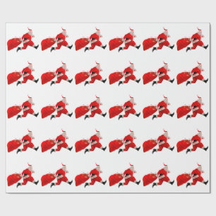 Santa Claus Hustle White Wrapping Paper