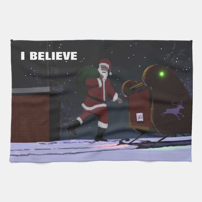 Santa Claus - I Believe Kitchen Towel (Horizontal)