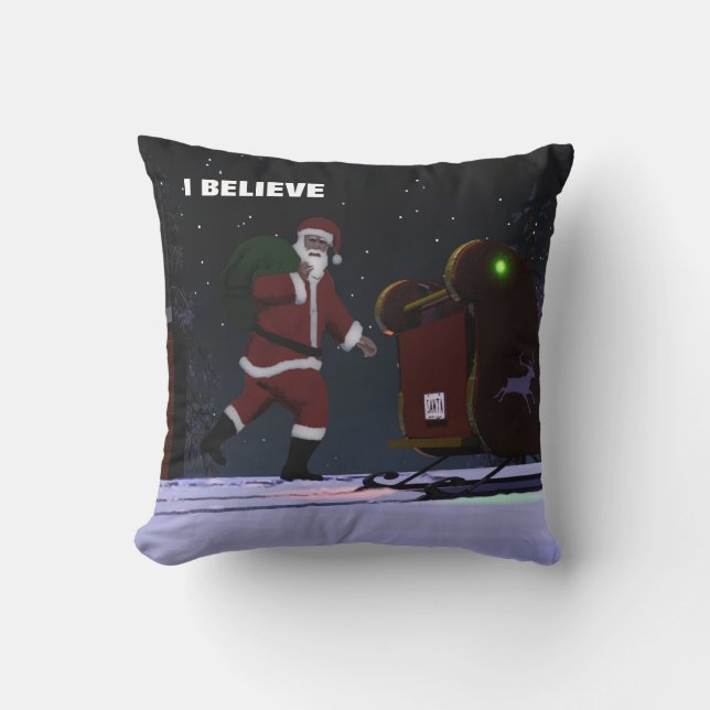 Santa Claus - I Believe Throw Pillow (Front)