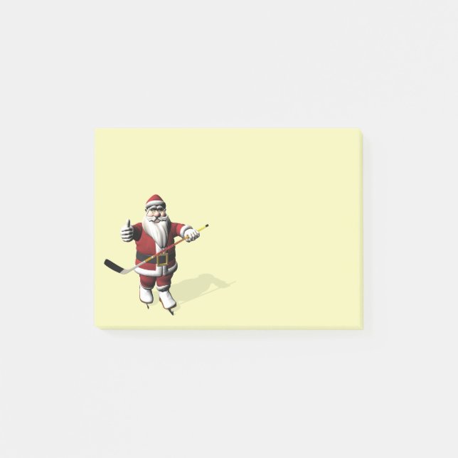 Santa Claus Ice Hockey Player Post-it Notes (Front)