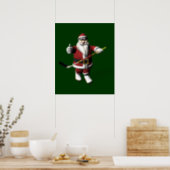 Santa Claus Ice Hockey Player Poster (Kitchen)
