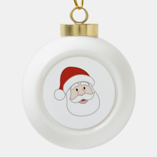 Santa Claus Illustration Ceramic Ball Christmas Ornament
