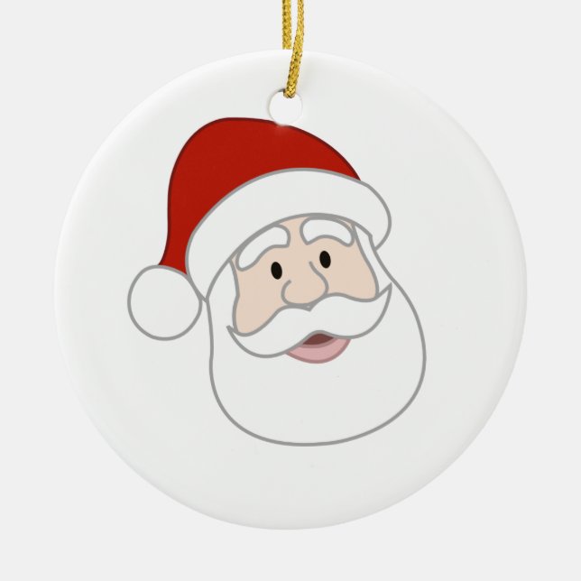 Santa Claus Illustration Ceramic Ornament (Front)