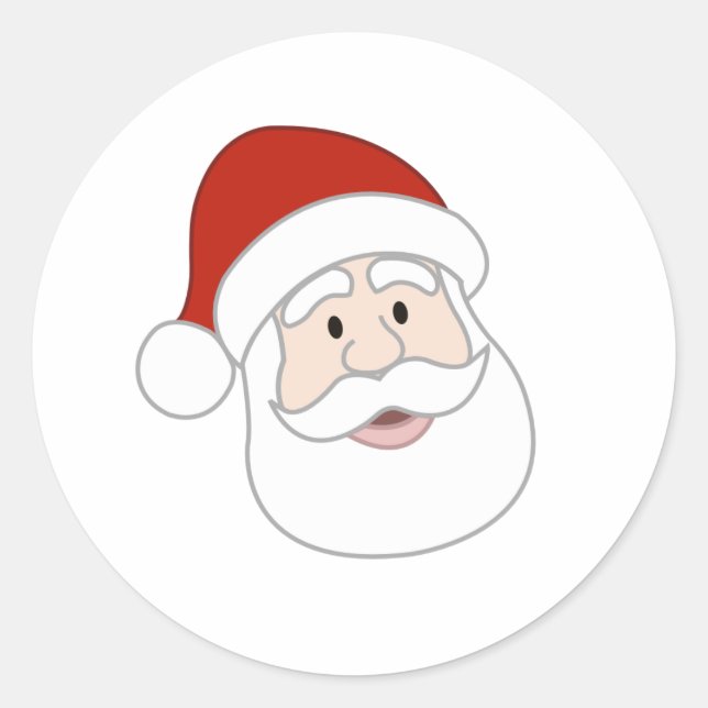 Santa Claus Illustration Classic Round Sticker (Front)