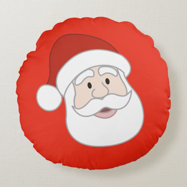 Santa Claus Illustration Round Pillow (Front)