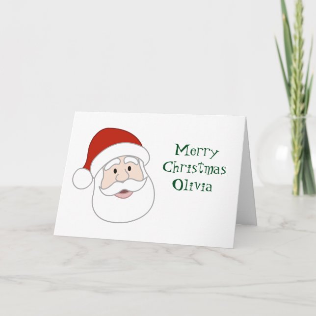 Santa Claus Illustration & Text Holiday Card (Front)