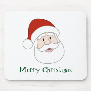 Santa Claus Illustration & Text Mouse Pad