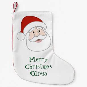 Santa Claus Illustration & Text Small Christmas Stocking
