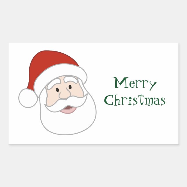 Santa Claus Illustration & Text Sticker (Front)