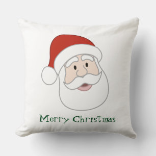 Santa Claus Illustration & Text Throw Pillow