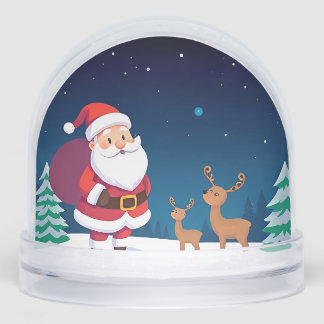 Santa Claus in a Magical Winter Scene Snowglobe
