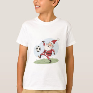 Santa Claus in Action: Playing Christmas Soccer T-Shirt