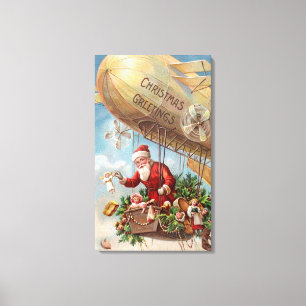 Santa Claus in Airship Canvas Print