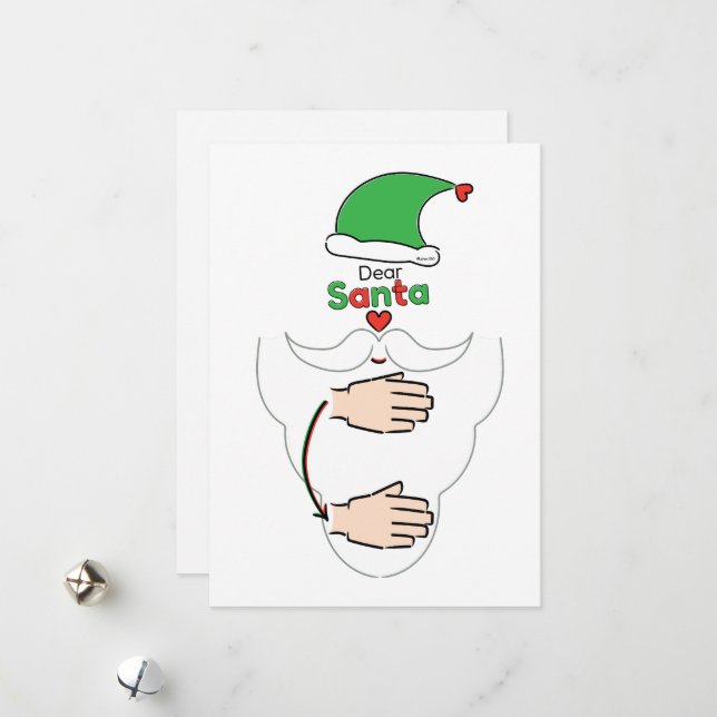 Santa Claus in American Sign Language Holiday Card (Front/Back In Situ)