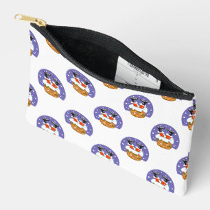 Santa Claus In Chimney, Snow, Christmas, New Year Accessory Pouch