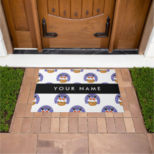 Santa Claus In Chimney, Snow, Christmas, New Year Doormat