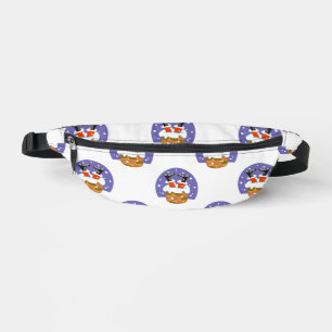 Santa Claus In Chimney, Snow, Christmas, New Year Fanny Pack