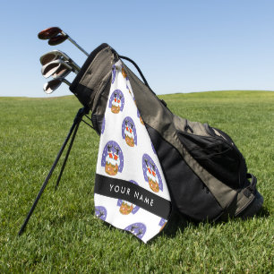 Santa Claus In Chimney, Snow, Christmas, New Year Golf Towel