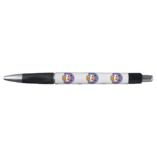 Santa Claus In Chimney, Snow, Christmas, New Year Pen
