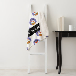Santa Claus In Chimney, Snow, Christmas, New Year Sherpa Blanket