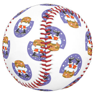 Santa Claus In Chimney, Snow, Christmas, New Year Softball