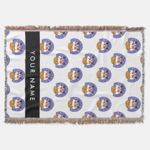 Santa Claus In Chimney, Snow, Christmas, New Year Throw Blanket