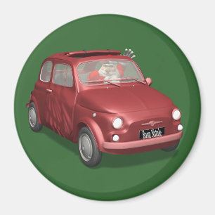 Santa Claus In Fiat 500 Magnet