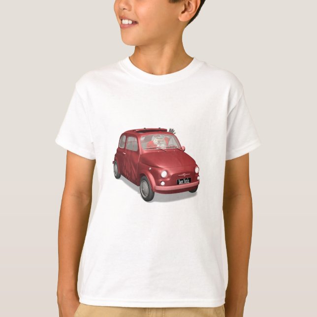 Santa Claus In Fiat 500 T-Shirt (Front)