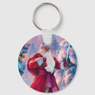 Santa Claus in forest Keychain