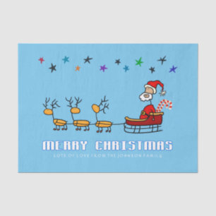 Santa Claus in his Sled with Reindeers Tissue Paper