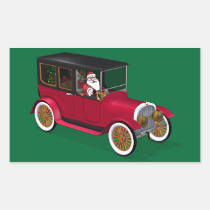 Santa Claus In Hot Rod Sticker