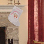 Santa Claus in Pink Hat Vintage Large Christmas Stocking<br><div class="desc">This vintage style Christmas stocking features a vintage style Santa Claus graphic with the jolly man dressed in a pretty pink Santa Hat. There's a spot at the top to add a name in coordinating pink script or cursive writing.</div>