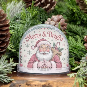 Santa Claus In Pink Snowglobe