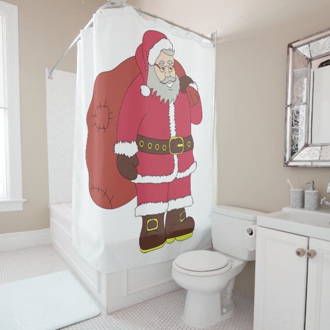 Santa Claus in red with gift bag and eyeglasses  (In Situ)