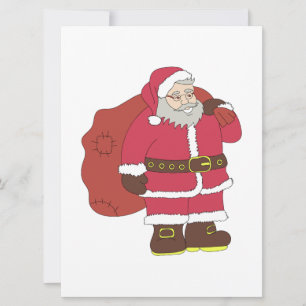 Santa Claus in red with gift bag and eyeglasses Card