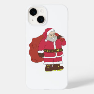Santa Claus in red with gift bag and eyeglasses  Case-Mate iPhone 14 Case